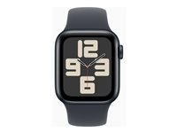 Apple Watch SE (GPS + Cellular) - 2. generasjon - 40 mm - midnattsaluminium - smartklokke med sportsbånd - fluorelastomer - midnatt - båndbredde: S/M - 32 GB - LTE, Wi-Fi 4, Bluetooth - 4G - 27.8 g MXGC3QN/A