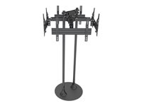 Multibrackets M Floorstand Quad Pro MBF4U - Stativ - for 4 LCD-skjermer - plastikk, aluminium, stål - svart - skjermstørrelse: 32"-65" - plassering på gulv 7350073737703