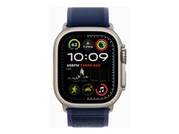 Apple Watch Ultra 2 - 49 mm - naturlig titan - smartklokke med Trail Loop - nylonvev - blå - båndbredde: S/M - 64 GB - LTE, Wi-Fi 4, UWB, Bluetooth - 4G - 61.4 g MX4J3DH/A