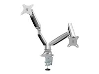 Multibrackets M Deskmount Spring Dual - Monteringssett (skrivebordsmontering) - for 2 LCD-skjermer - stål, høyverdig aluminium - sølv - skjermstørrelse: 15"-27" 7350073733279