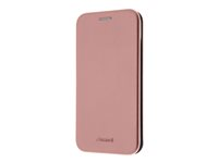 Insmat Exclusive - Lommebok for mobiltelefon - kartong+papir+aluminiumsfolie, polyuretan, termoplastisk polyuretan (TPU) holder - roserosa - for Samsung Galaxy S23 FE 650-3215