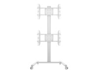 Multibrackets M Display Stand 180 Dual Vertical - Vogn - for 2 LCD-skjermer - aluminium, stål - sølv - skjermstørrelse: 32"-55" 7350105212222