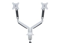 Multibrackets M Deskmount Gas Spring Dual - Monteringssett (skrivebordsmontering, 2 leddarmer) - for 2 LCD-skjermer - stål, høyverdig aluminium - hvit - skjermstørrelse: 15"-27" - skrivebordsmonterbar 7350073737086