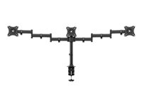 Multibrackets M Deskmount Basic Triple - Monteringssett (skrivebordsmontering) - for 3 LCD-skjermer - stål, høyverdig aluminium - svart - skjermstørrelse: 15"-27" - klemmemonterbar 7350073733385