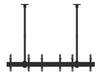Multibrackets M Ceiling Mount Pro MBC3X1U2 - Monteringssett (2 takplater, 8 skinner, 12 tippearmer, 4 stangklemmer, 8 forlengelsesrør (80 cm), 2 takplatedeksler) - for 6 LCD-skjermer - aluminium, stål - svart - skjermstørrelse: 40"-65" - takmonterbar 7350073733507