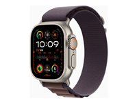 Apple Watch Ultra 2 - 49 mm - titan - smartklokke med Alpine Loop - tekstil - indigo - båndbredde: S - 64 GB - LTE, Wi-Fi, Bluetooth, UWB - 4G - 61.4 g MRER3DH/A