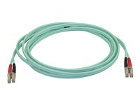 StarTech.com Aqua OM4 Duplex Multimode Fiber - 3m/ 9 ft - 100 Gb - 50/125 - OM4 Fiber - LC to LC Fiber Patch Cable (450FBLCLC3) - Nettverkskabel - LC multimodus (hann) til LC multimodus (hann) - 3 m - fiberoptisk - dupleks - 50 / 125 mikroner - OM4 - akvamarin 450FBLCLC3