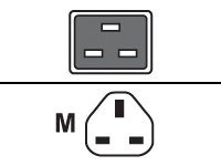 Palo - Strømkabel - BS 1363 (hann) til IEC 60320 C19 - Storbritannia PAN-PWR-C19-UK
