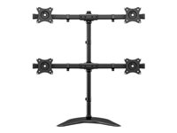 Multibrackets M Deskstand Basic Quad - Monteringssett (skrivebordsmontering) - for 4 LCD-skjermer - stål, høyverdig aluminium - svart - skjermstørrelse: 15"-27" - skrivebordsstativ 7350073733347