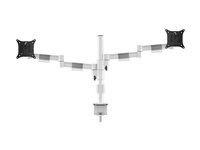 Multibrackets M Officeline - Monteringssett (skrivebordsklemmemontering, dobbel VESA-armmontering) - for 2 LCD-skjermer - stål - hvit - skjermstørrelse: 15"-30" - skrivebordsmonterbar 7350022736627