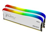 Kingston FURY Beast - RGB Special Edition - DDR4 - sett - 32 GB: 2 x 16 GB - DIMM 288-pin - 1800 MHz / PC4-28800 - CL18 - 1.35 V - ikke-bufret - ikke-ECC - hvit KF436C18BWAK2/32