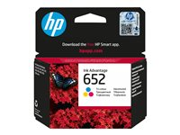 HP 652 - 5 ml - farge (cyan, magenta, gul) - original - Ink Advantage - blekkpatron - for Deskjet 1110, 2130, 3630; ENVY 4520; Officejet 3830, 4650 F6V24AE#BHL