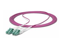 StarTech.com 3m (10ft) LC/LC (UPC) OM4 Multimode Fiber Optic Cable, OFNR - Koblingskabel - LC/UPC duplex multi-mode (hann) til LC/UPC duplex multi-mode (hann) - 3 m - 1.6 mm - fiberoptisk - dupleks - 50 / 125 mikroner - OM4 - OFNR - strømkabel - erikafiolett OM4RLCLC3M