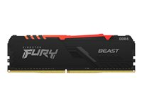 Kingston FURY Beast RGB - DDR4 - modul - 16 GB - DIMM 288-pin - 1600 MHz / PC4-25600 - CL16 - 1.35 V - ikke-bufret - ikke-ECC - svart KF432C16BB1A/16