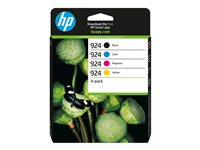 HP 924 - 4-pack - cyan, magenta, gul, svart - original - blekkpatron 6C3Z1NE