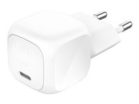 Belkin BoostCharge - Strømadapter - kompakt - 20 watt - Power Delivery 3.1, Fast Charge (24 pin USB-C) - hvit WCA009KQWH