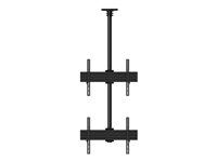 Multibrackets M Ceiling Mount Pro MBC2U2 - Monteringssett (takplate, takplatedeksel, 4 skinner, 4 forlengelsesrør (80 cm), 4 stangklemmer, 8 faste armer) - for 4 LCD-skjermer - aluminium, stål - svart - skjermstørrelse: 40"-65" - takmonterbar 7350073733583