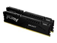 Kingston FURY Beast - DDR5 - sett - 16 GB: 2 x 8 GB - DIMM 288-pin - 2600 MHz / PC5-41600 - CL36 - 1.25 V - ikke-bufret - on-die ECC - svart KF552C36BBEK2-16
