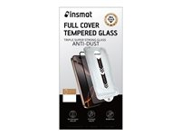 Insmat - Skjermbeskyttelse for mobiltelefon - enkel og støvbestandig, super full dekning - glass - rammefarge svart - for Apple iPhone 13, 14, 14 Pro, 16e 861-1614