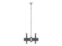 Multibrackets M Ceiling Mount Pro MBC1U - Monteringssett (takplate, stangklemme, takplatedeksel, 2 tippearmer, intern stangkobler, 2 forlengelsesrør (80 cm), skinneendedeksler, enkeltskjermskinne, kabelstyringsklips) - for LCD-skjerm - plastikk, aluminium, stål - hvit - skjermstørrelse: 32"-65" - takmonterbar 7350022738638
