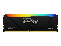 Kingston FURY Beast RGB - DDR4 - modul - 16 GB - DIMM 288-pin - 1333 MHz - CL16 - 1.2 V - ikke-bufret - on-die ECC - svart KF426C16BB2A/16