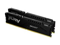 Kingston FURY Beast - DDR5 - sett - 16 GB: 2 x 8 GB - DIMM 288-pin - 2400 MHz / PC5-38400 - CL38 - 1.1 V - ikke-bufret - on-die ECC KF548C38BBK2-16