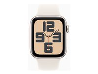 Apple Watch SE (GPS) - 2. generasjon - 44 mm - stjernelysaluminium - smartklokke med sportsbånd - fluorelastomer - stjernelys - båndbredde: M/L - 32 GB - Wi-Fi 4, Bluetooth - 32.9 g MXEV3QN/A
