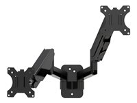 Multibrackets M Monitormount Wall Basic Dual - Monteringssett (2 leddarmer, 2 VESA-plater) - full bevegelse - for 2 LCD-skjermer / buet LCD-skjerm - svart - skjermstørrelse: 17"-32" 7350105210037