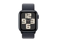 Apple Watch SE (GPS + Cellular) - 2. generasjon - 40 mm - midnattsaluminium - smartklokke med sportssløyfe - myk dobbeltlagsnylon - blekk - håndleddstørrelse: 130-200 mm - 32 GB - LTE, Wi-Fi 4, Bluetooth - 4G - 27.8 g MXGA3QN/A