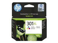 HP 301XL - 6 ml - Høy ytelse - farge (cyan, magenta, gul) - original - blekkpatron - for HP DeskJet 1000, 1010, 1050 AiO, 1050A AiO, 1510 AiO, 2000, 2050 AiO, 2050A AiO, 2510 AiO, 2540 AiO, 3000, 3050 AiO, 3050A eAiO, 3510 eAiO series, HP ENVY 4500 eAiO, 5530 eAiO series, HP OfficeJet 2620 AiO, 4630 eAiO series CH564EE#301
