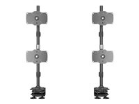 Multibrackets M - Monteringssett (2 klemmer, 2 stativ) - for 4 LCD-skjermer - aluminium, stål - svart - skjermstørrelse: 24"-32" - skrivebordsmonterbar 7350105212734