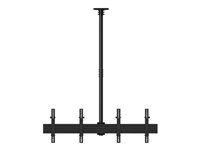 Multibrackets M Ceiling Mount Pro MBC2X1U - Monteringssett (takplate, stangklemme, takplatedeksel, 4 tippearmer, 2 forlengelsesrør (1,5 m), 3 skinner) - for 2 LCD-skjermer - aluminium, stål - svart - skjermstørrelse: 40"-65" - takmonterbar 7350073733460