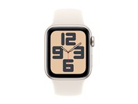 Apple Watch SE (GPS + Cellular) - 2. generasjon - 40 mm - stjernelysaluminium - smartklokke med sportsbånd - fluorelastomer - stjernelys - båndbredde: S/M - 32 GB - LTE, Wi-Fi 4, Bluetooth - 4G - 27.8 g MXGJ3QN/A