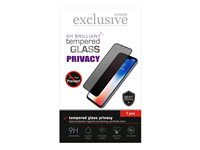 Insmat Exclusive - Skjermbeskyttelse for mobiltelefon - full skjerm - glass - med personvernsfilter - rammefarge svart - for Apple iPhone 16 Pro Max 861-1623