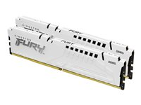 Kingston FURY Beast - DDR5 - sett - 32 GB: 2 x 16 GB - DIMM 288-pin - 3000 MHz / PC5-48000 - CL36 - 1.35 V - ikke-bufret - on-die ECC - hvit KF560C36BWE2K2-32