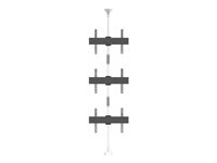 Multibrackets M Floor to Ceiling Mount Pro MBFC3U - Monteringssett (gulv-til-tak-feste) - for 3 LCD-skjermer - aluminium, stål - krom - skjermstørrelse: 40"-65" 7350073735754