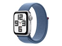 Apple Watch SE (GPS) - 2. generasjon - 40 mm - sølvaluminium - smartklokke med sportssløyfe - vevet nylon - vinterblå - håndleddstørrelse: 145-220 mm - 32 GB - Wi-Fi, Bluetooth - 26.4 g MRE33DH/A
