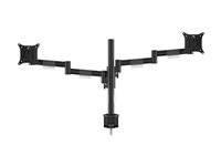 Multibrackets M Officeline - Monteringssett (skrivebordsklemmemontering, dobbel VESA-armmontering) - for 2 LCD-skjermer - stål - svart - skjermstørrelse: 15"-30" - klemmemonterbar 7350022736610