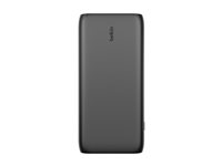 Belkin BoostCharge - Strømbank - 26000 mAh - 32 watt - PD, Fast Charge - 4 utgangskontakter (24 pin USB-C, USB) - på kabel: USB-C BPB016BTBK