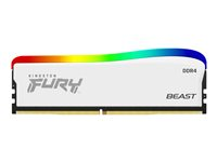 Kingston FURY Beast - RGB Special Edition - DDR4 - modul - 8 GB - DIMM 288-pin - 1600 MHz / PC4-25600 - CL16 - 1.35 V - ikke-bufret - ikke-ECC - hvit KF432C16BWA/8