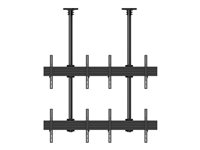 Multibrackets M Ceiling Mount Pro MBC2X2U2 - Monteringssett (2 takplater, 12 skinner, 16 faste armer, 4 stangklemmer, 8 forlengelsesrør (80 cm), 2 takplatedeksler) - for 8 LCD-skjermer - aluminium, stål - svart - skjermstørrelse: 40"-65" - takmonterbar 7350073733590