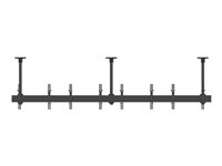 Multibrackets M Menu Board Mount Pro MBC4X1U - Monteringssett (2 takplater, 4 forlengelsesrør (1,5 m), 4 skinner, 2 stangklemmer, 8 tippearmer, 2 takplatedeksler) - for 4 LCD-skjermer - aluminium, stål - svart - skjermstørrelse: 40"-65" - takmonterbar 7350073733958