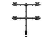 Multibrackets M Deskmount Basic Quad - Monteringssett (skrivebordsmontering) - for 4 LCD-skjermer - stål, høyverdig aluminium - svart - skjermstørrelse: 15"-27" - klemmemonterbar 7350073733316