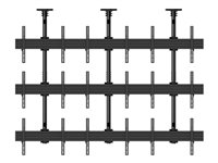 Multibrackets M Ceiling Mount Pro MBC3X3U2 - Monteringssett (12 forlengelsesrør (80 cm), 3 takplatedeksler, 18 pole clamps, 24 skinner, 36 faste armer, 3 takplater) - for 18 LCD-skjermer - aluminium, stål - svart - skjermstørrelse: 40"-65" - takmonterbar 7350073733613