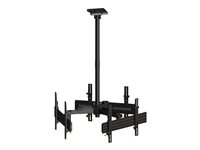 Multibrackets M Ceiling Mount Pro MBC3U - Monteringssett (takplate, takplatedeksel, 3 kobleplater, 3 koblestenger, 3 støtteskinner, trekantkontakt, 4 forlengelsesrør (80 cm), 3 skinner, 6 tippearmer) - for 3 LCD-skjermer - aluminium, stål - svart - skjermstørrelse: 40"-65" - takmonterbar 7350073733521
