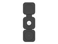 Belkin BoostCharge Pro 3-in-1 - Trådløs ladepute - magnetisk med Qi2 + AC-strømadapter - 15 watt - 3 A - MFI-sertifisert WIZ024VFBK