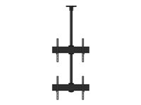 Multibrackets M Ceiling Mount Pro MBC2U - Monteringssett (takplate, takplatedeksel, 4 x fastarmer, 2 stangklemmer, 4 forlengelsesrør (80 cm), 2 skinner) - for 2 LCD-skjermer - aluminium, stål - svart - skjermstørrelse: 40"-65" - takmonterbar 7350073733545
