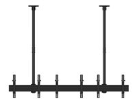 Multibrackets M Ceiling Mount Pro MBC3X1U - Monteringssett (2 takplater, 4 skinner, 2 stangklemmer, 6 tippearmer, 8 forlengelsesrør (80 cm), 2 takplatedeksler) - for 3 LCD-skjermer - aluminium, stål - svart - skjermstørrelse: 40"-65" - takmonterbar 7350073733477