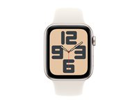 Apple Watch SE (GPS) - 2. generasjon - 40 mm - stjernelysaluminium - smartklokke med sportsbånd - fluorelastomer - stjernelys - båndbredde: M/L - 32 GB - Wi-Fi 4, Bluetooth - 26.4 g MXEG3QN/A
