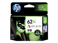 HP 62XL - Høy ytelse - farge (cyan, magenta, gul) - original - blekkpatron - for ENVY 55XX, 56XX, 76XX; Officejet 200, 250, 57XX, 8040 C2P07AE#UUS